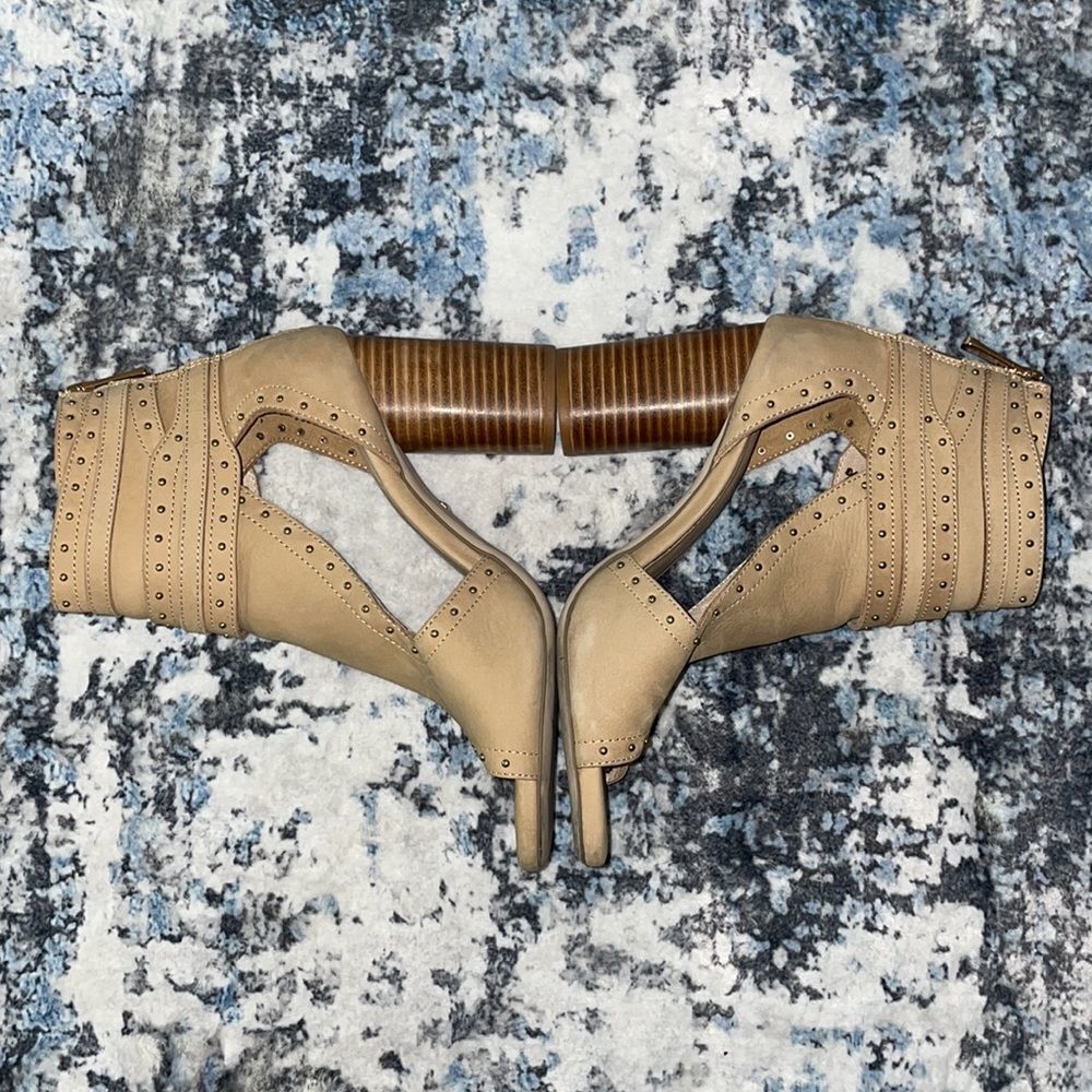 Tan Raye 'Matty' Studded Cutout Sandal - 7 - Picture 5 of 10